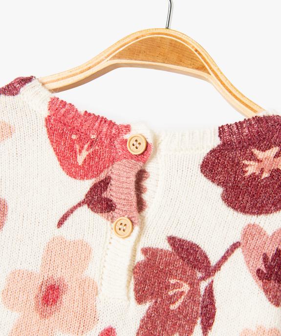 Pull en maille à motifs fleuris bébé fille vue3 - GEMO(BEBE DEBT) - GEMO