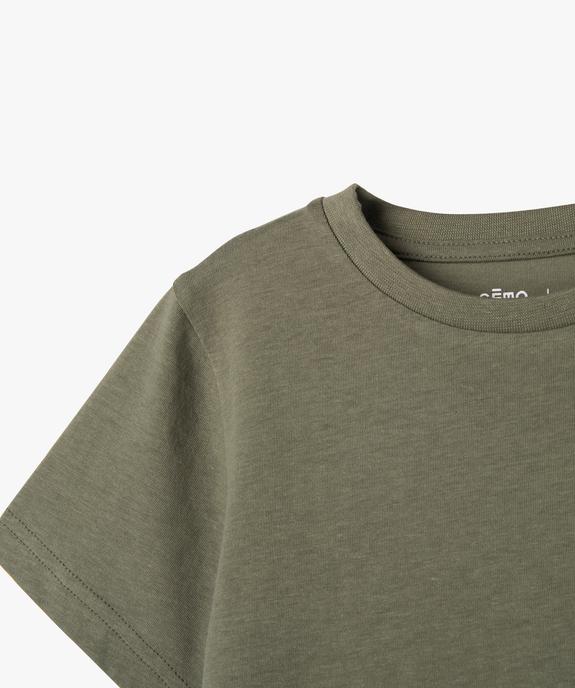 Tee-shirt à manches courtes en coton uni garçon vue2 - GEMO (ENFANT) - GEMO