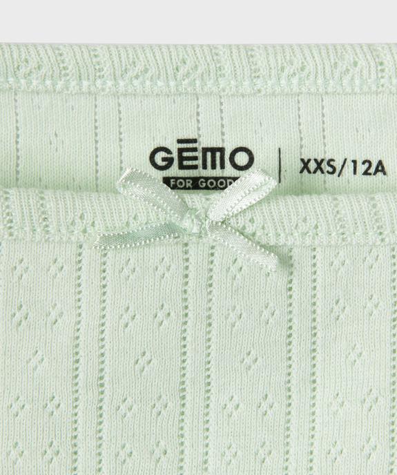 Débardeur à fines bretelles en maille pointelle fille vue3 - GEMO 4G FILLE - GEMO