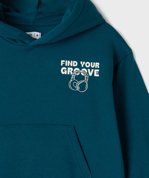 Sweat à capuche et message garçon vue2 - GEMO 4G GARCON - GEMO