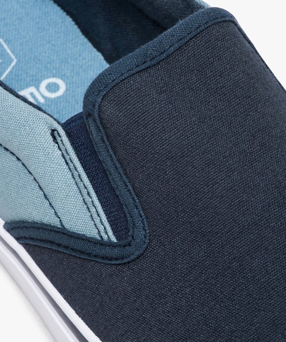 Tennis homme en toile façon slip-on bicolores vue6 - GEMO (SPORTSWR) - GEMO