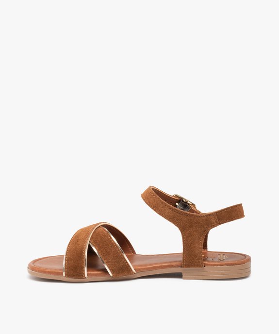 Sandales fille à talon plat et brides finitions métallisées vue3 - GEMO (ENFANT) - GEMO