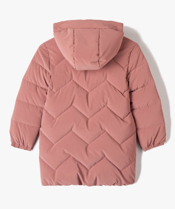 Manteau fille matelassé à capuche avec doublure peluche vue4 - GEMO 4G FILLE - GEMO