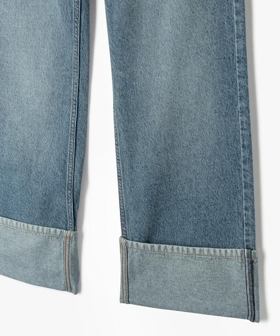 Jean baggy à revers taille ajustable fille vue3 - GEMO (JUNIOR) - GEMO