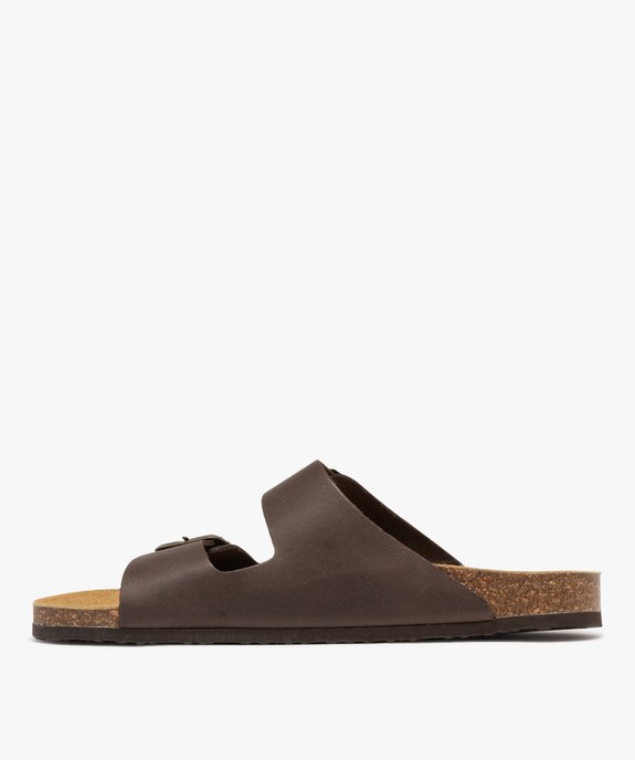 Sandales mules confort en cuir 2 brides homme vue3 - G'FLEX - GEMO