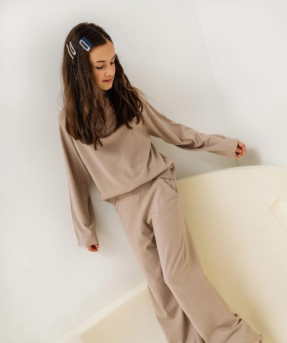 Pull col camionneur zippé en maille fine fille vue6 - GEMO (JUNIOR) - GEMO