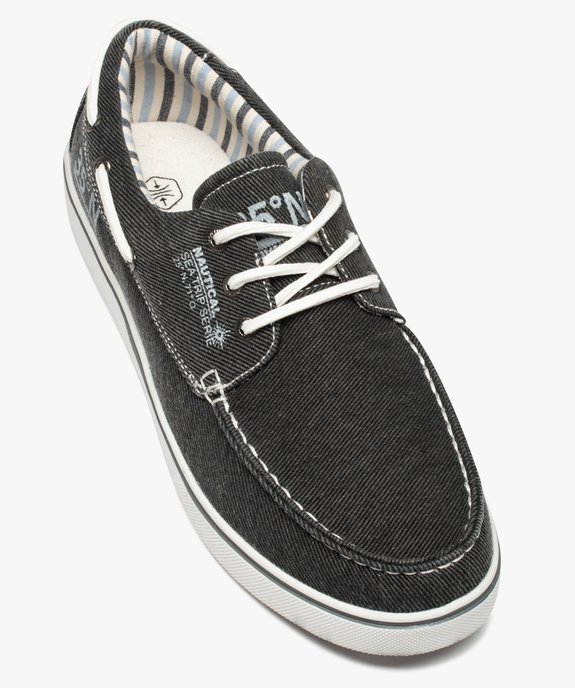 Chaussures bateau homme dessus en toile denim vue5 - GEMO (CASUAL) - GEMO