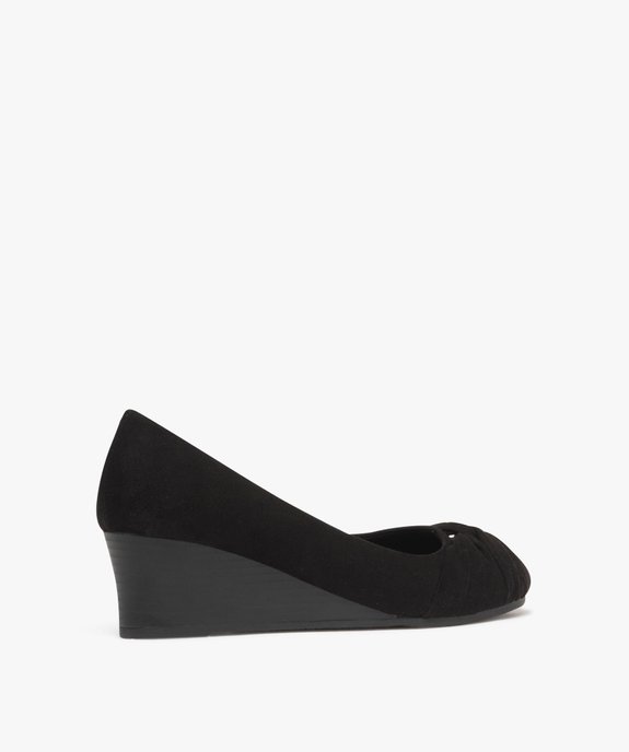 Ballerines femme en suédine à talon compensé et bout drapé vue4 - VALENTINA BALDA - GEMO