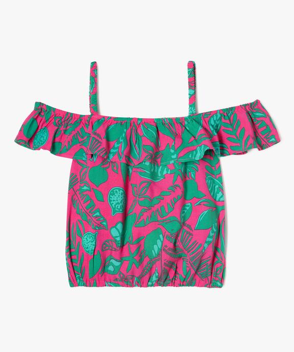 Blouse à bretelles et volant imprimée fille vue3 - GEMO 4G FILLE - GEMO