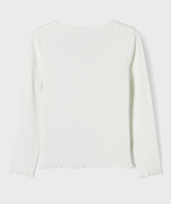 Tee-shirt manches longues finitions froncées fille vue4 - GEMO 4G FILLE - GEMO