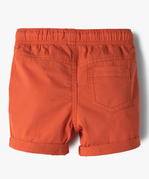 Bermuda en toile à taille élastiquée bébé garçon vue3 - GEMO 4G BEBE - GEMO