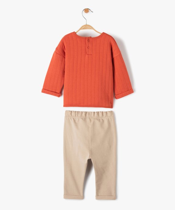 Ensemble bébé garçon 2 pièces pull + pantalon en maille vue4 - GEMO(BEBE DEBT) - GEMO
