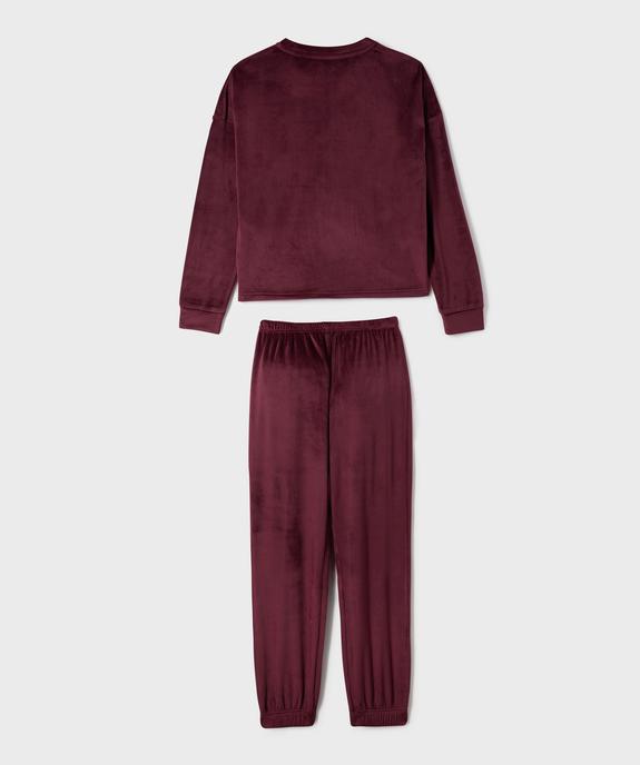 Pyjama en velours imprimé fille vue3 - GEMO (JUNIOR) - GEMO