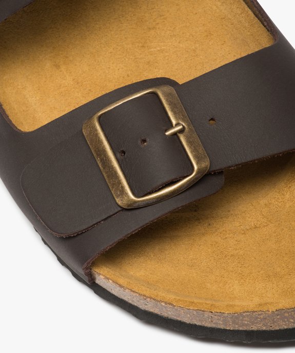 Mules homme dessus cuir larges brides à boucle vue6 - GEMO (CASUAL) - GEMO