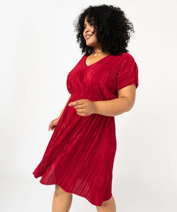 Robe manches courtes en maille plissée femme grande taille vue2 - GEMO (G TAILLE) - GEMO
