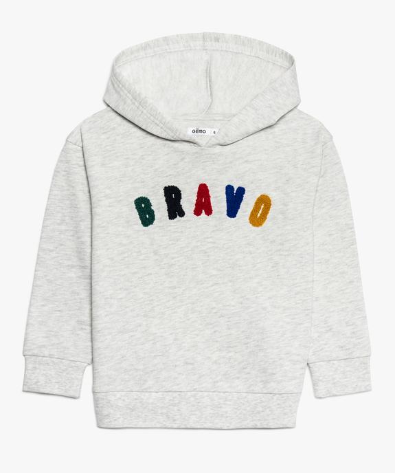 Sweat mixte chiné à capuche avec inscription bouclette vue2 - GEMO (ENFANT) - GEMO