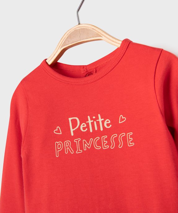 Pyjama en coton avec motif poitrine bébé fille vue2 - GEMO(BB COUCHE) - GEMO