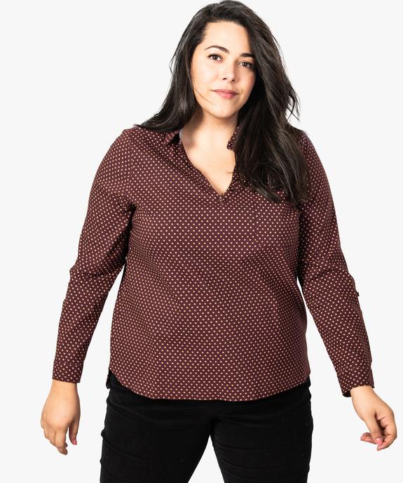 Blouse femme en stretch à motifs vue1 - GEMO (G TAILLE) - GEMO