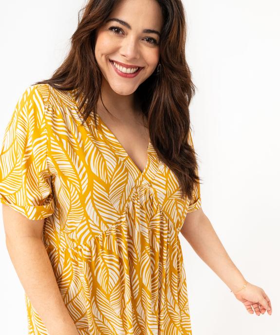 Robe imprimée à manches courtes et col V femme grande taille vue5 - GEMO 4G GT - GEMO