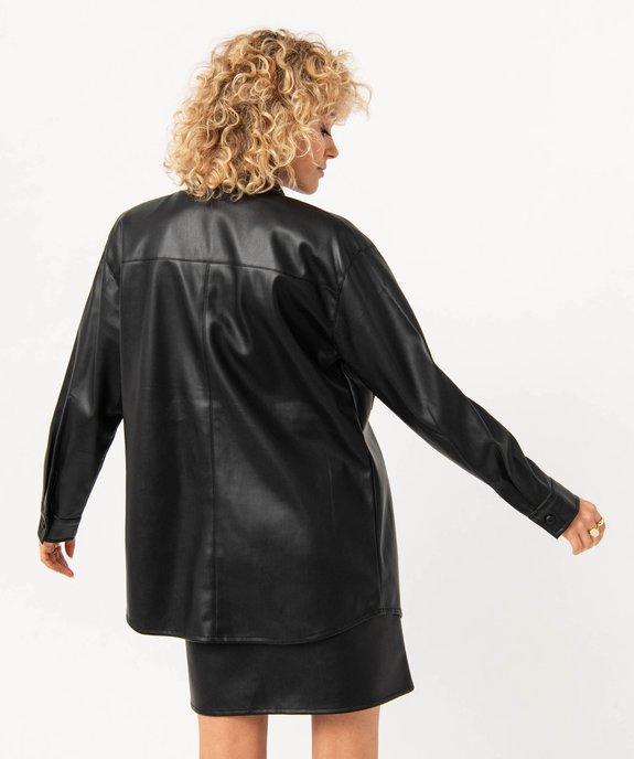 Chemise à manches longues en synthétique imitation cuir femme  vue3 - GEMO(FEMME PAP) - GEMO