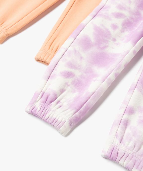 Jogging en molleton doux bébé fille (lot de 2) vue3 - GEMO(BEBE DEBT) - GEMO