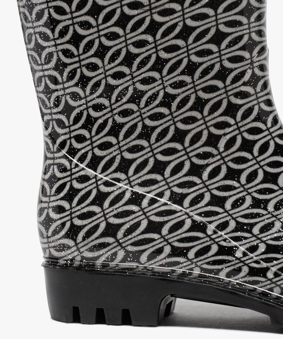 Bottes de pluie femme à paillettes et imprimé fantaisie vue6 - GEMO (EQUIPT) - GEMO