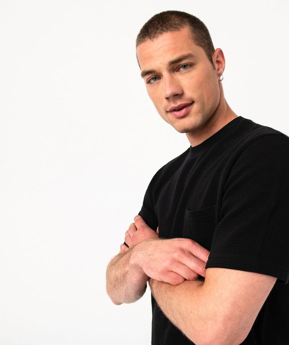 Tee-shirt manches courtes en coton texturé épais homme vue2 - GEMO (HOMME) - GEMO