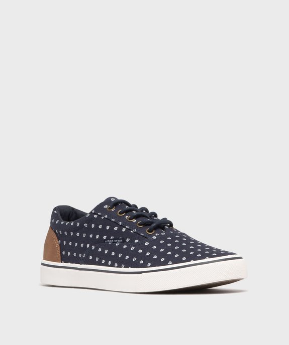 Tennis en toile à motifs fermeture lacets homme - Urban Steps vue2 - URBAN STEPS GEMO FOR GOOD - GEMO