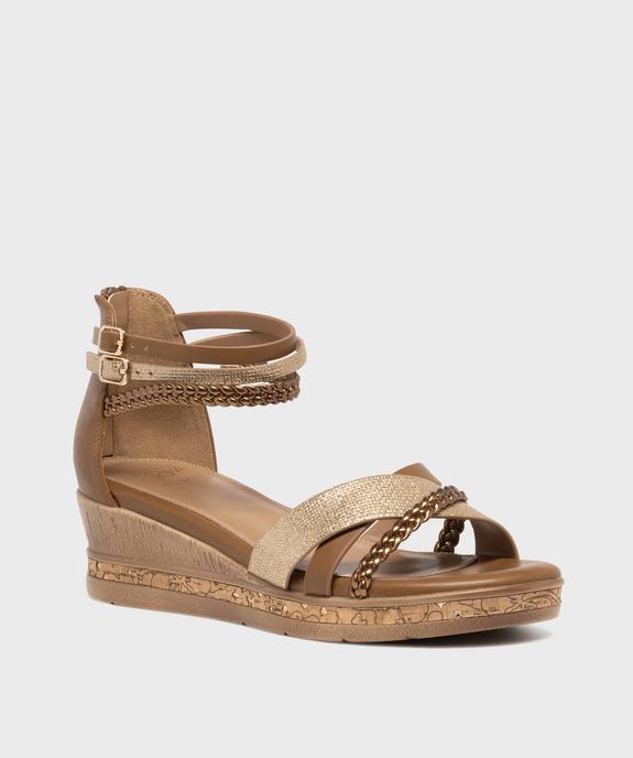 Sandales à talon compensé et talon fermé femme vue2 - EMILIA ROSA - GEMO