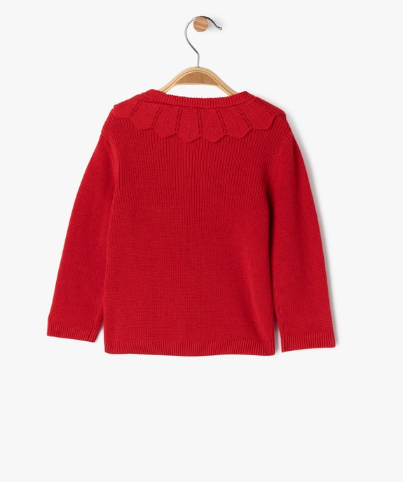 Gilet à grand col fantaisie bébé fille - LuluCastagnette vue4 - LULUCASTAGNETTE - GEMO