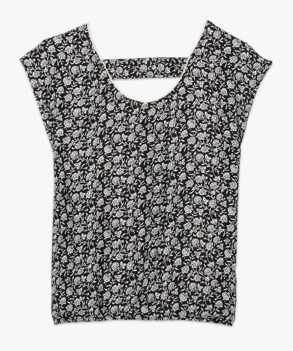Blouse femme fleurie à dos fantaisie et bas élastiqué vue4 - GEMO(FEMME PAP) - GEMO