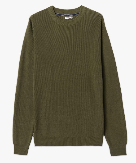 Pull homme en maille unie vue4 - GEMO (HOMME) - GEMO
