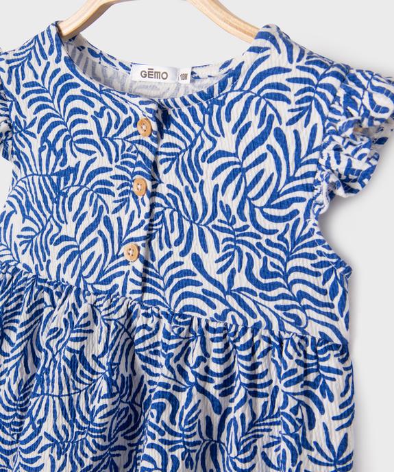 Robe en maille gaufrée à motifs fleuris bébé fille vue2 - GEMO(BEBE DEBT) - GEMO