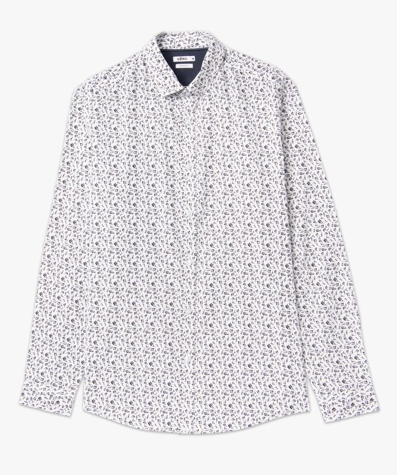 Chemise homme coupe droite à motif fleuri vue4 - GEMO (HOMME) - GEMO