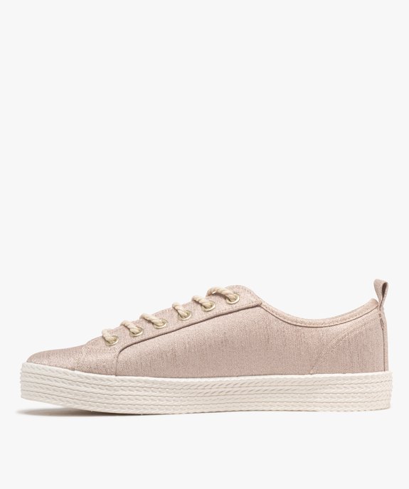 Baskets en toile à lacets avec épaisse semelle femme vue9 - FOLLOW ME G4G - GEMO
