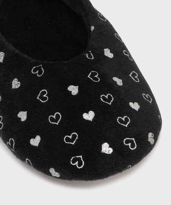 Chaussons ballerines en velours motifs coeurs femme vue6 - GEMO(HOMWR FEM) - GEMO