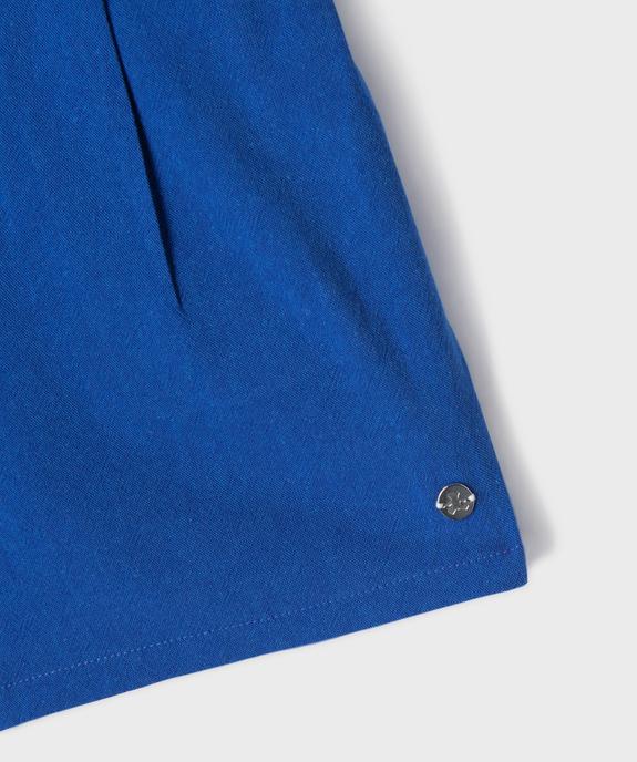 Combishort sans manches en coton et viscose fille - LuluCastagnette vue2 - LULU CASTAGNETTE GEMO FOR GOOD - GEMO