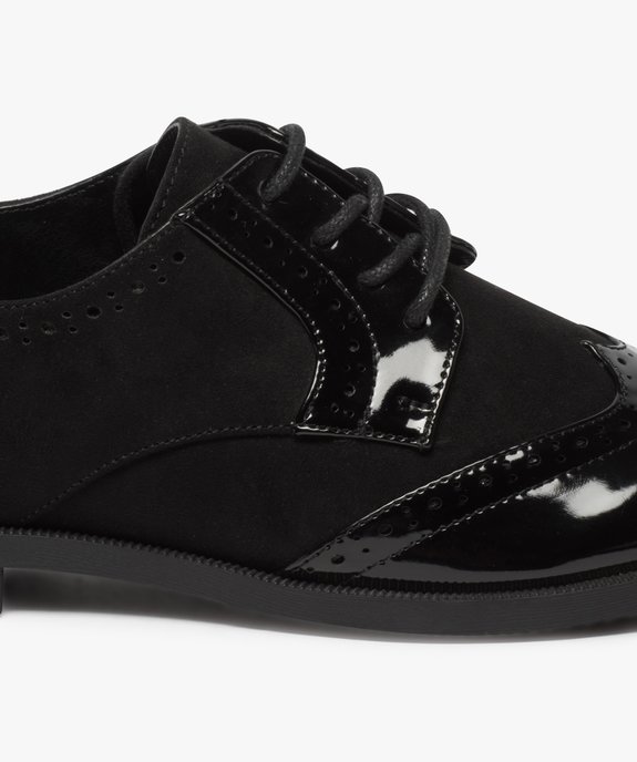 Derbies femme avec bout fleuri en amande et touches vernies vue6 - GEMO (CASUAL) - GEMO