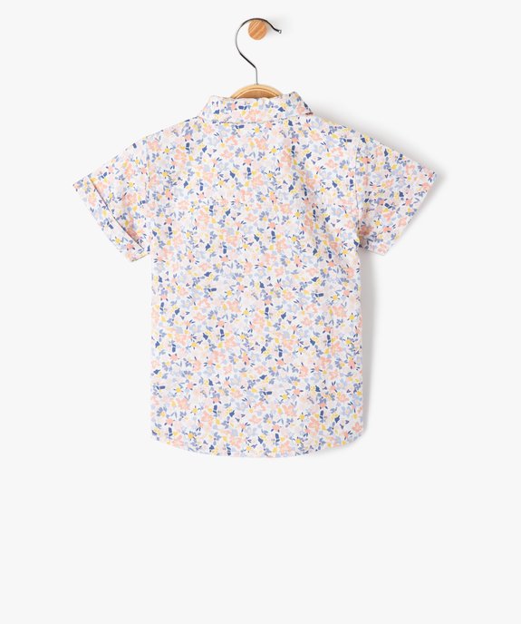 Chemise bébé garçon à manches courtes à fleurs et nœud papillon vue3 - GEMO(BEBE DEBT) - GEMO