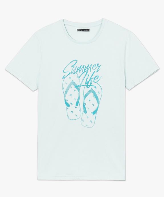 Tee-shirt manches courtes à imprimé tongs vue4 - GEMO (HOMME) - GEMO