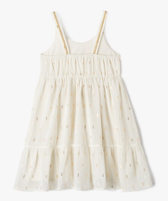 Robe de cérémonie à bretelles avec motifs pailletés fille vue3 - GEMO (ENFANT) - GEMO