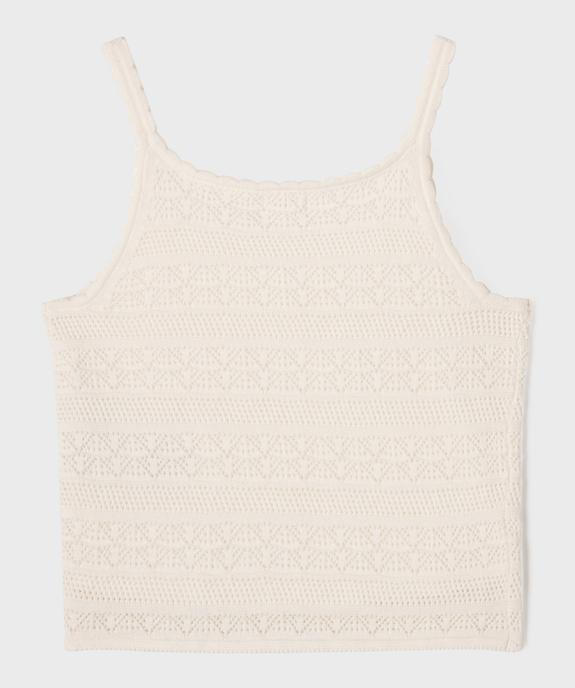 Débardeur court en coton brodé fille vue3 - GEMO (JUNIOR) - GEMO