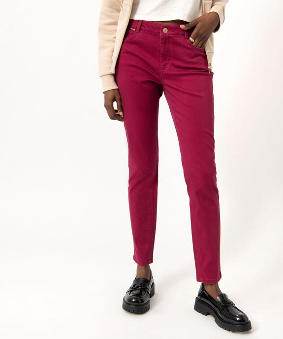 Pantalon en toile coupe slim push-up femme vue1 - GEMO 4G FEMME - GEMO