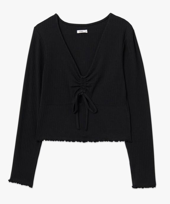 Haut de pyjama femme court à manches longues et col V vue4 - GEMO(HOMWR FEM) - GEMO