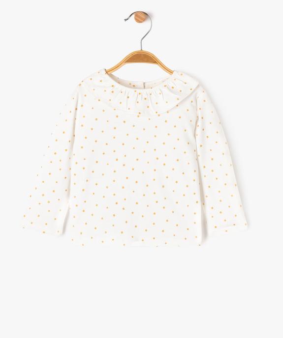 Tee-shirt manches longues avec étoiles pailletées bébé fille vue1 - GEMO 4G BEBE - GEMO