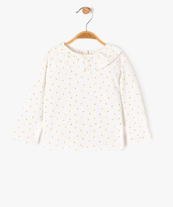 Tee-shirt manches longues avec étoiles pailletées bébé fille vue1 - GEMO 4G BEBE - GEMO