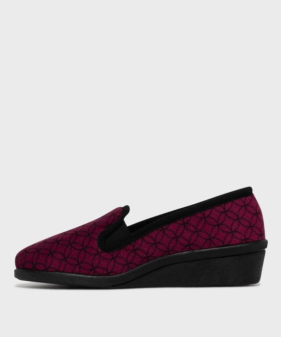 Chaussons confort en velours à motifs géométriques femme vue3 - G'FLEX - GEMO