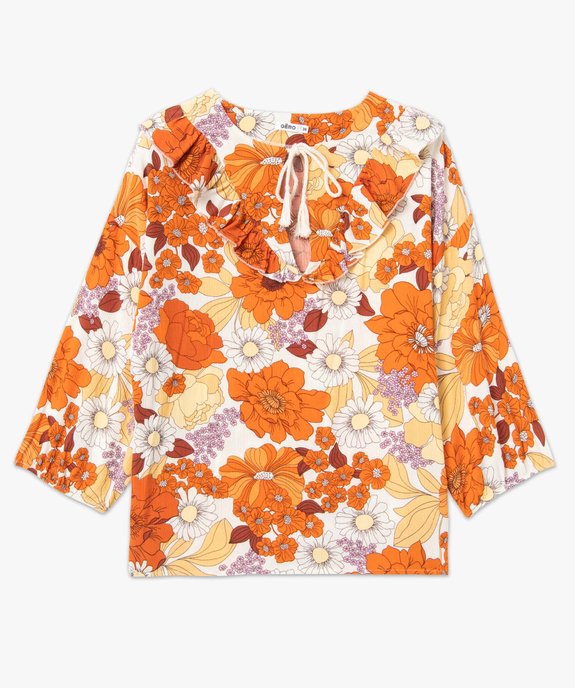 Blouse femme imprimée avec volants sur le col vue4 - GEMO(FEMME PAP) - GEMO