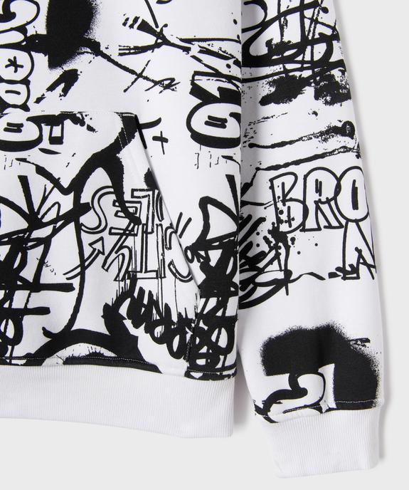 Sweat à capuche à motifs graffiti garçon vue1 - GEMO 4G GARCON - GEMO