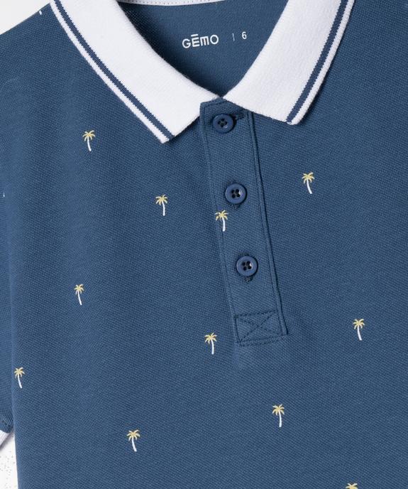 Polo manches courtes imprimé palmiers garçon vue2 - GEMO (ENFANT) - GEMO